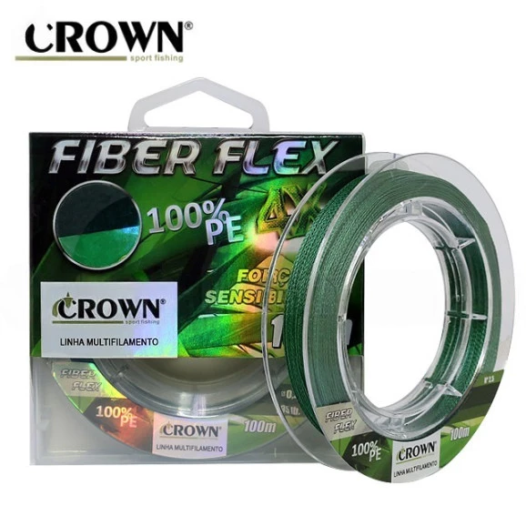 LINHA MULTIFILAMENTO DE PESCA CROWN 100m-4X 0.37mm 62Lb